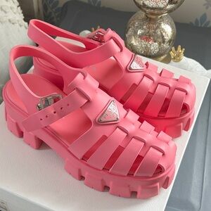 Prada Pink Chunky cage Sandals size 9